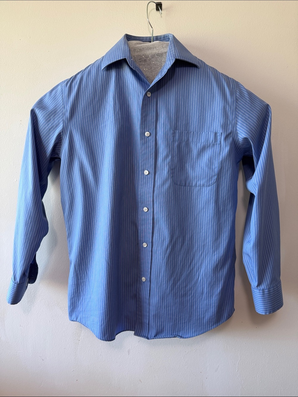 Croft & Barrow 100% Cotton No Iron Button Down Shirt Stripe Size 15 1/2